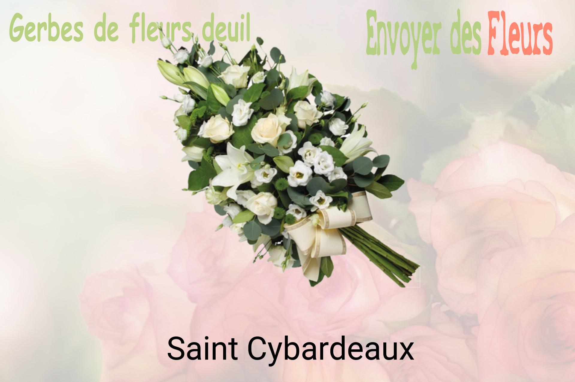 Gerbe de fleurs de deuil livrée à Saint-Cybardeaux